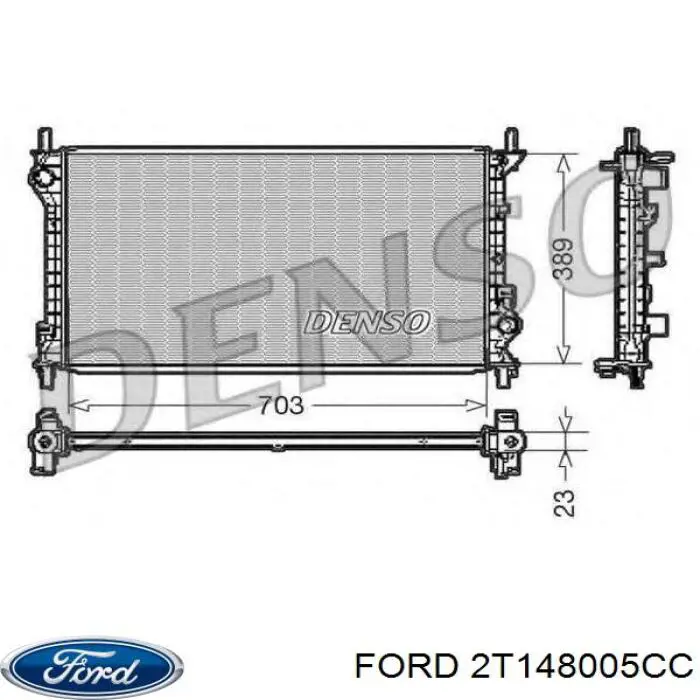 Радиатор 2T148005CC Ford