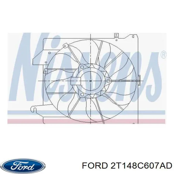 Диффузор вентилятора в сборе с мотором и крыльчаткой 2T148C607AD Ford