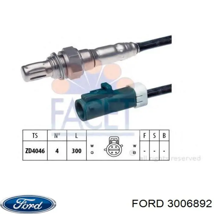 3006892 Ford лямбда-зонд, датчик кислорода до катализатора