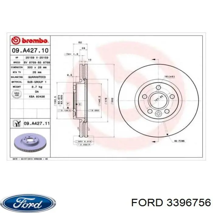 Купить 3396756 Ford Ремень газораспределительного механизма