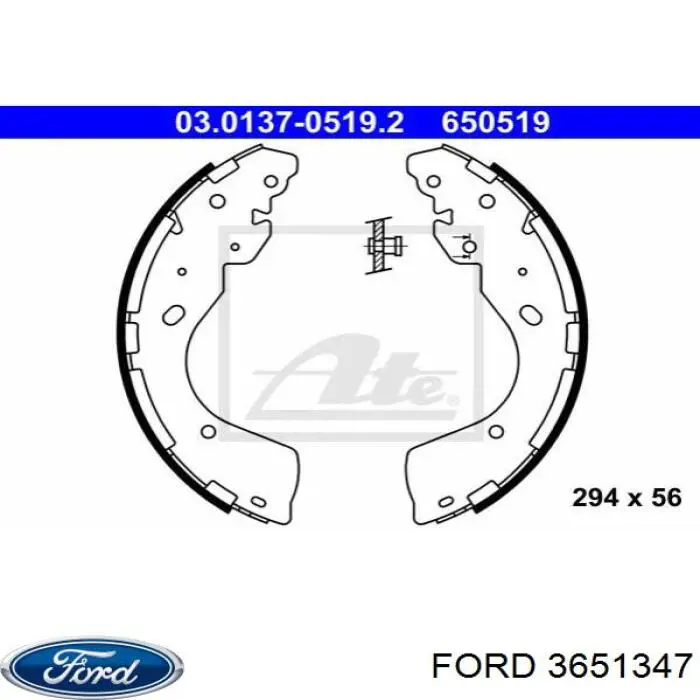 Купить 3651347 Ford Задние барабанные тормозные колодки