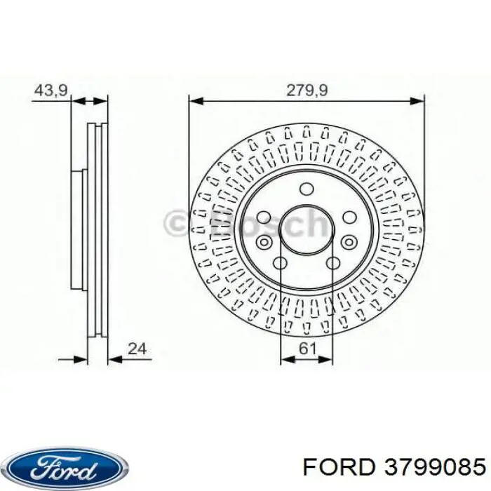 Стойка стабилизатора заднего 3799085 Ford