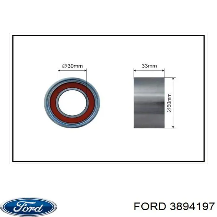 Ролик натяжителя ремня газораспределения Ford 3894197 цена, от 25.31 USD