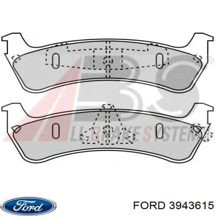 3943615 Ford задние тормозные колодки