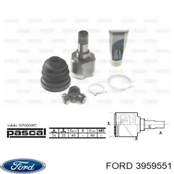 Привод передний левый Ford 3959551 цена, от 57.01 USD