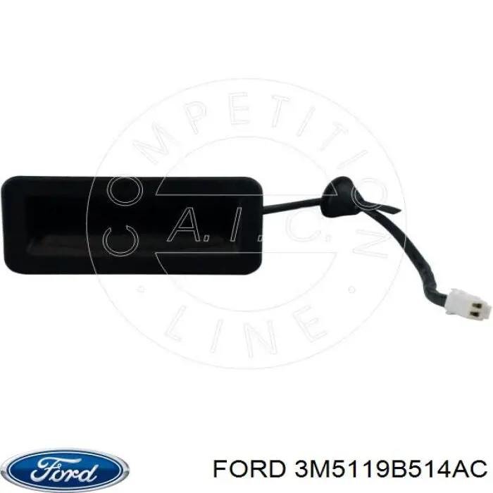 3M5119B514AC Ford botão de acionamento do fecho de tampa de porta-malas (de 3ª/5ª porta (de tampa de alcapão)