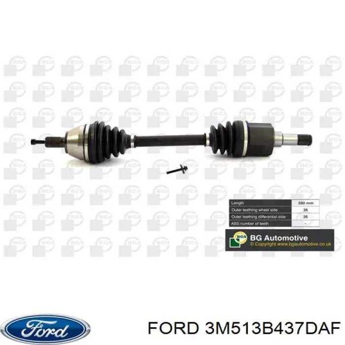 Привод передний левый Ford 3M513B437DAF цена, от 33.46 USD