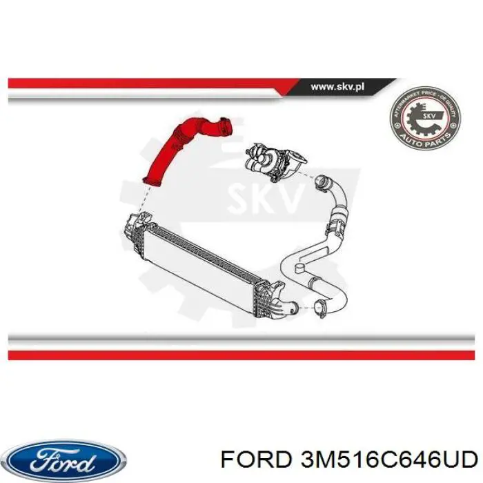 Шланг/патрубок интеркуллера Ford 3M516C646UD цена, от 26.54 USD