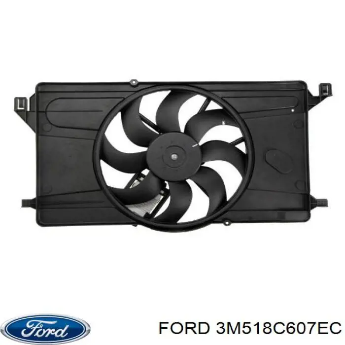 Диффузор радиатора охлаждения в сборе с мотором и крыльчаткой Ford 3M518C607EC цена, от 156.53 USD