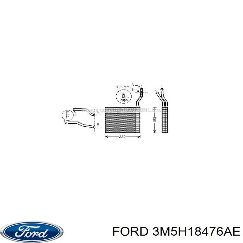 3M5H18476AE Ford radiador de forno (de aquecedor)