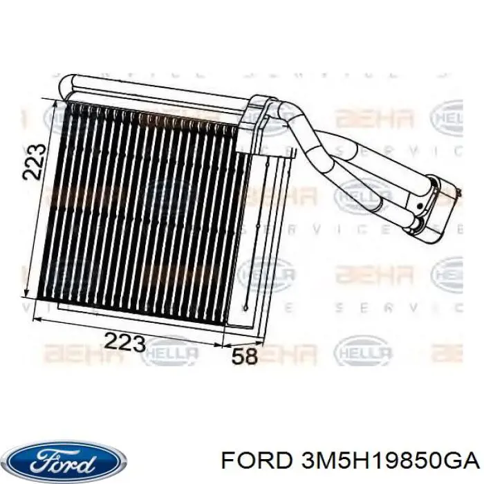 3M5H19850GA Ford Радиатор отопителя салона