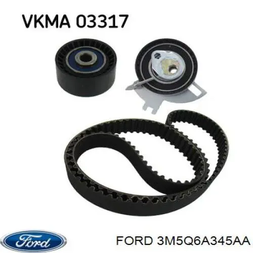 3M5Q6A345AA Ford parafuso da polia de cambota