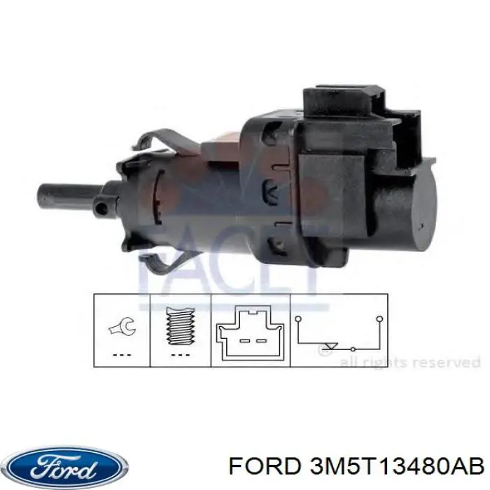 3M5T13480AB Ford sensor de ativação do sinal de parada