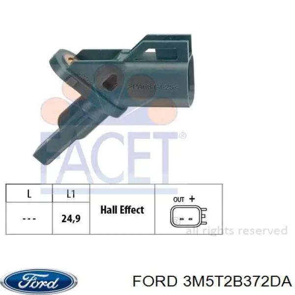 Датчик АБС передний 3M5T2B372DA Ford