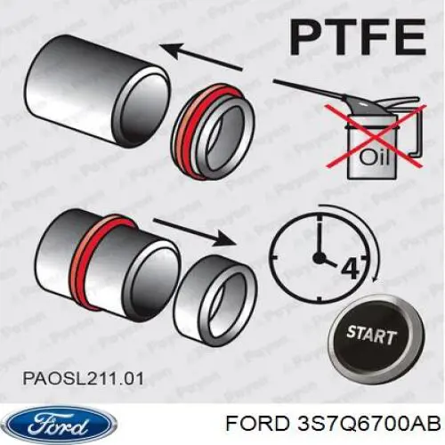 Сальник коленвала передний Ford 3S7Q6700AB