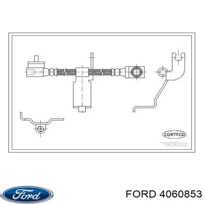 4060853 Ford шланг тормозной передний левый