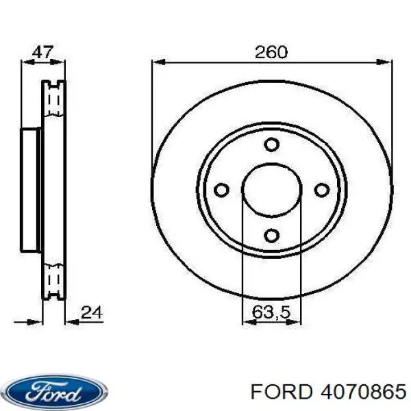 Передние тормозные диски 4070865 Ford