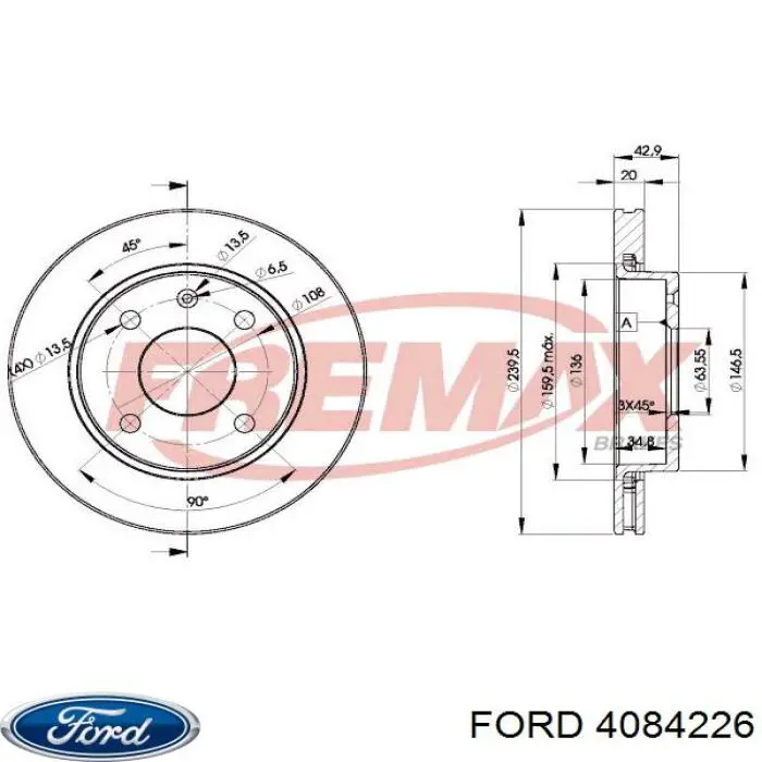 Купить 4084226 Ford Ротор тормозной