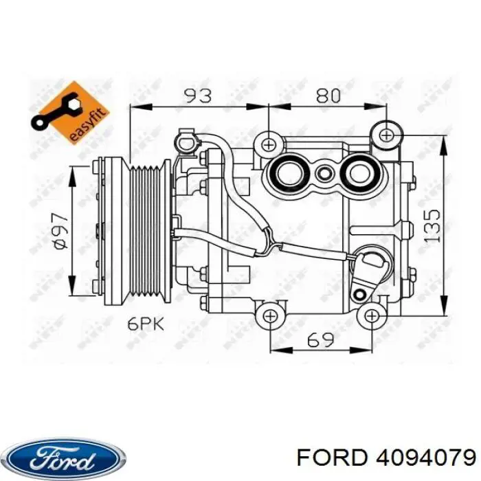 Купить 4094079 Ford Компрессор климатической установки