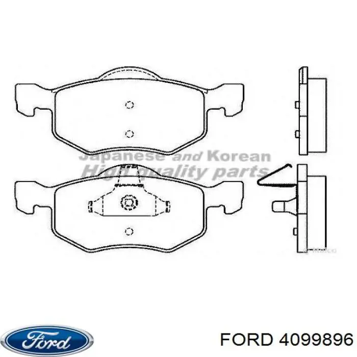 Передние тормозные колодки 4099896 Ford