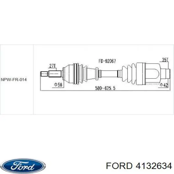 Купить 4132634 Ford Вал приводной правый