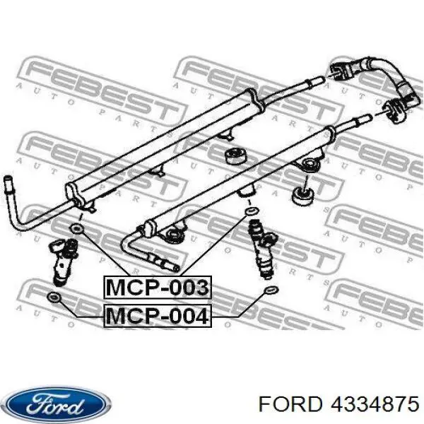 Junta anular, inyector 4334875 Ford