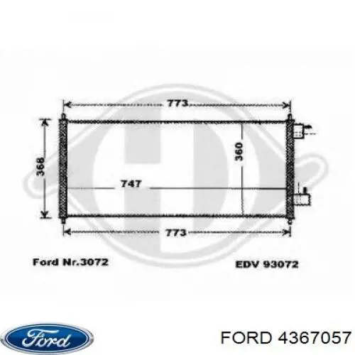 Купить 4367057 Ford Радиатор системы охлаждения кондиционера