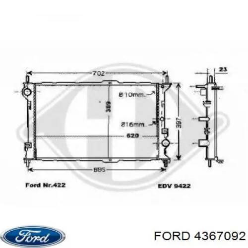 Радиатор охлаждения двигателя Ford 4367092 цена, от 105.93 USD