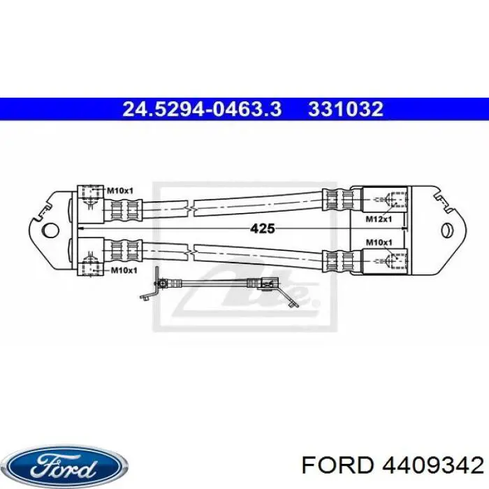 Задний тормозной шланг 4409342 Ford