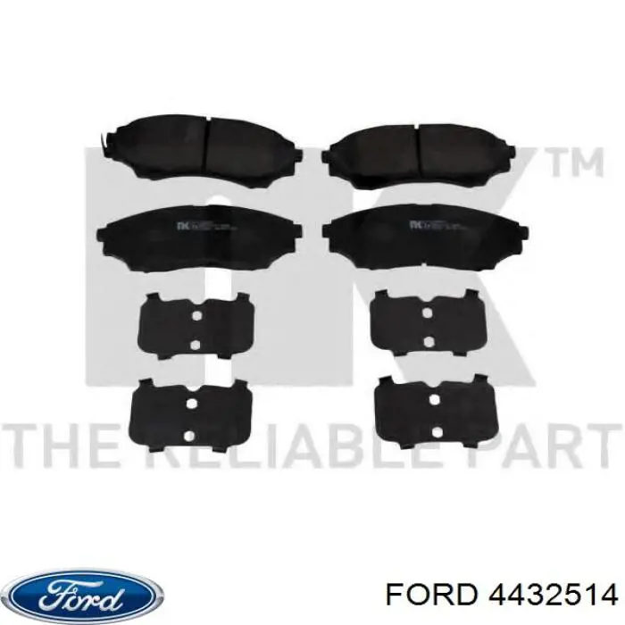 Комплект пружинок крепления дисковых колодок передних Ford 4432514