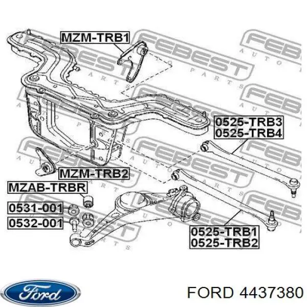 Верхний правый рычаг задней подвески 4060609 Ford