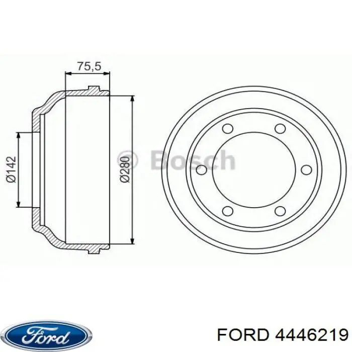 4446219 Ford барабан тормозной задний