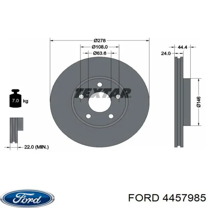 Тормоз дисковый передний Ford 4457985 цена, от 38.27 USD