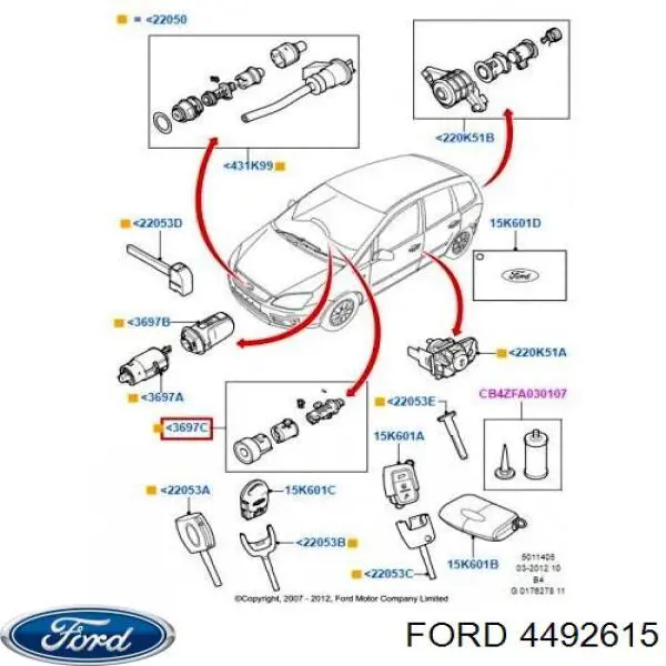 Личинки замка двери и зажигания для FORD FOCUS