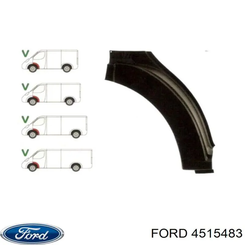 Arco do pára-lama dianteiro esquerdo para Ford Transit (V184/5)