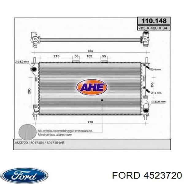 Радиатор охлаждения двигателя FORD 4523720