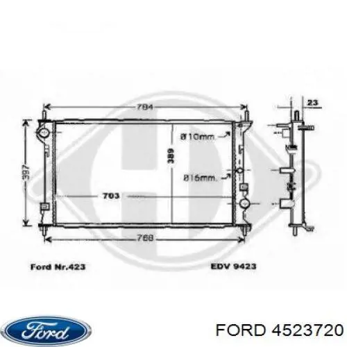 Купить 4523720 Ford Радиатор водяной