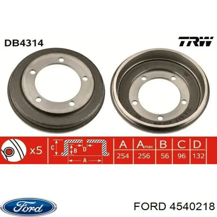 Барабан тормозной задний Ford 4540218 цена, от 59.21 USD