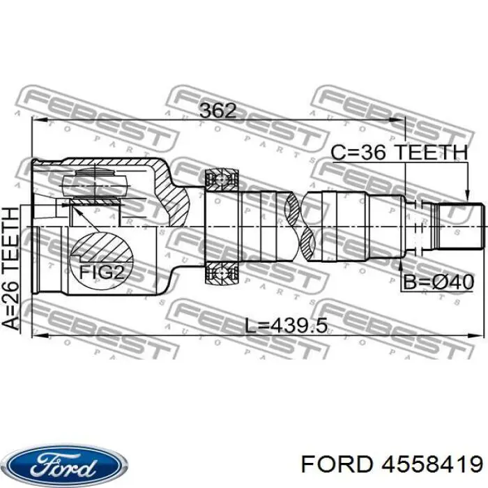 Шарнир привода внутренний Ford 4558419 цена, от 72.28 USD