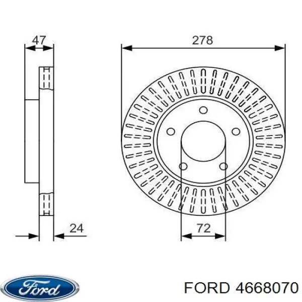 Купить 4668070 Ford Ротор тормозной