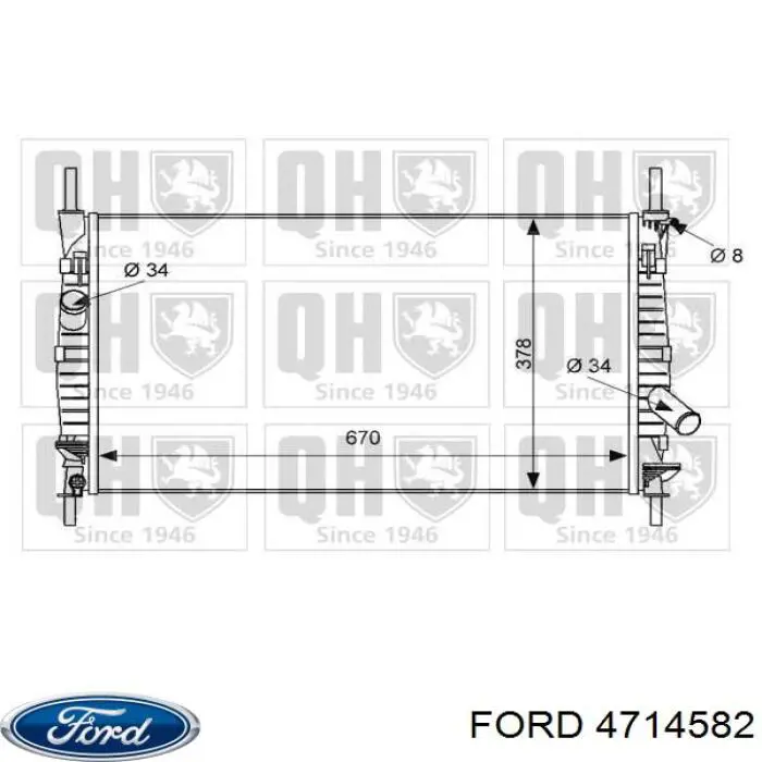 Купить 4714582 Ford Радиатор водяной
