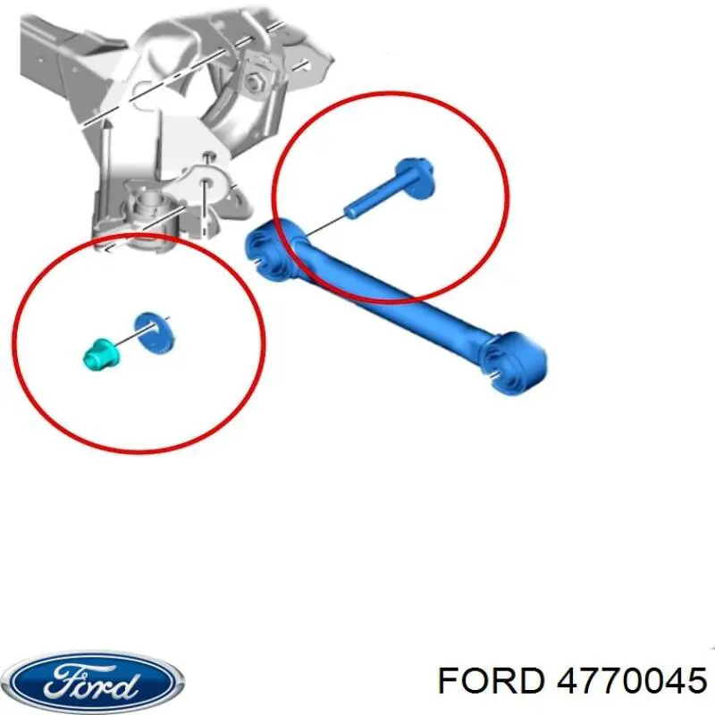 DG9C 5K978-AA Ford parafuso de fixação do braço oscilante inferior traseiro, interno