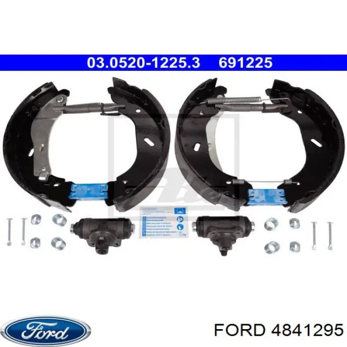 Купить 4841295 Ford Колодки тормозные задние барабанные, в сборе с цилиндрами, комплект