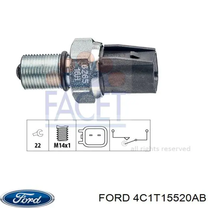 Включатель фонарей заднего хода Ford 4C1T15520AB цена, от 10.36 USD
