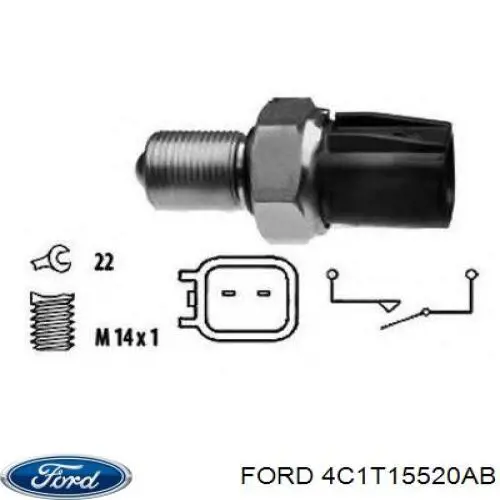 Купить 4C1T15520AB Ford Датчик света заднего хода