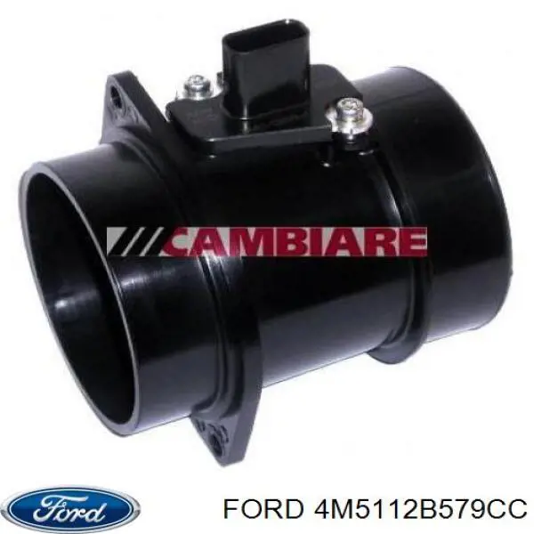 4M5112B579CC Ford sensor de fluxo (consumo de ar, medidor de consumo M.A.F. - (Mass Airflow))