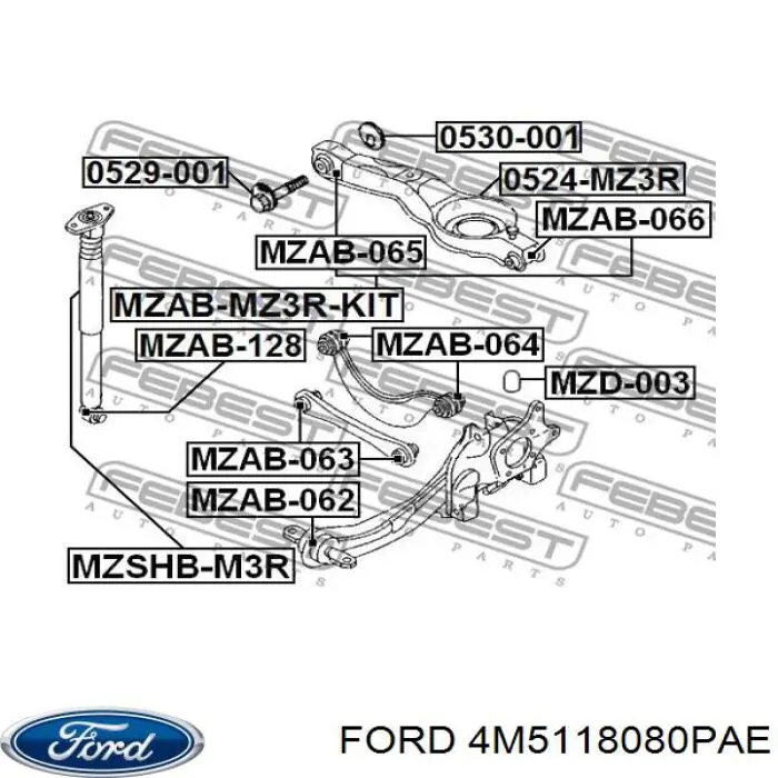 Задний амортизатор Ford 4M5118080PAE