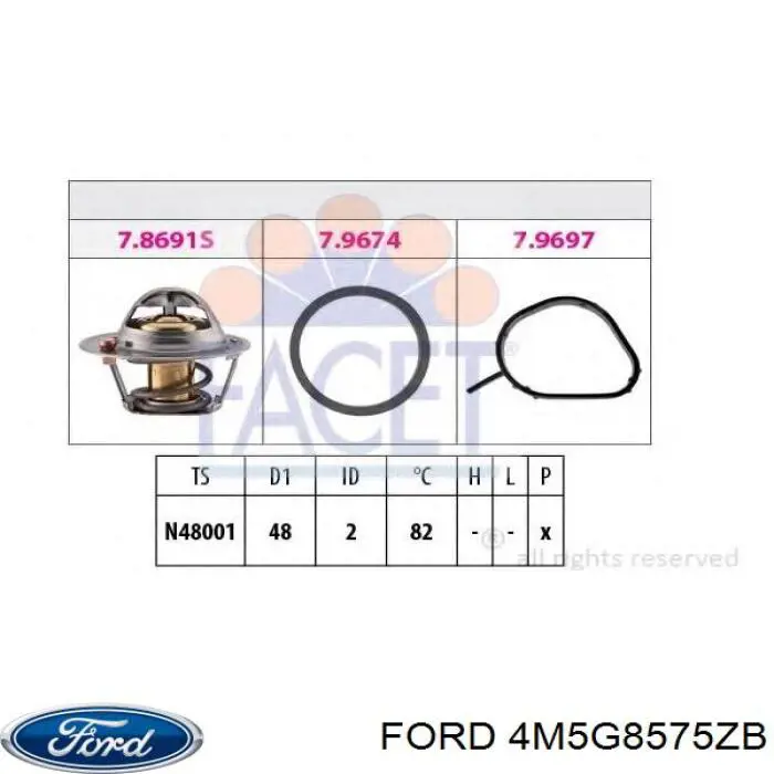 Купить 4M5G8575ZB Ford Автомобильный термостат