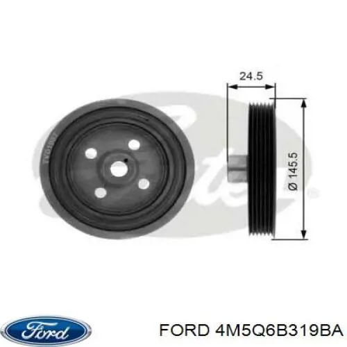 Купить 4M5Q6B319BA Ford Шкив-демпфер коленвала