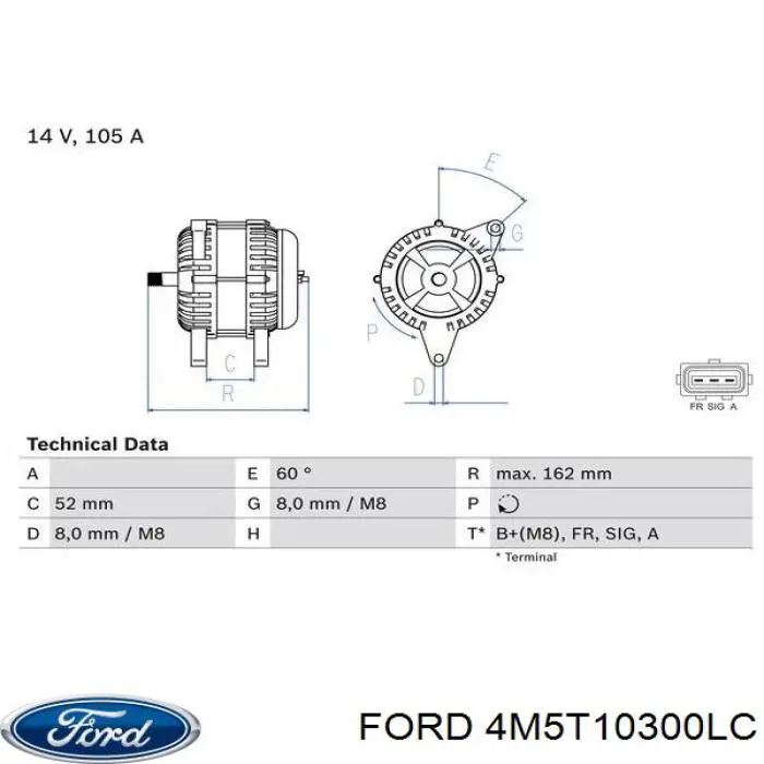 Автомобильный генератор Ford 4M5T10300LC цена, от 50.68 USD